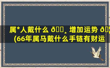 属*
人戴什么 🕸 增加运势 🦍 (66年属马戴什么手链有财运)